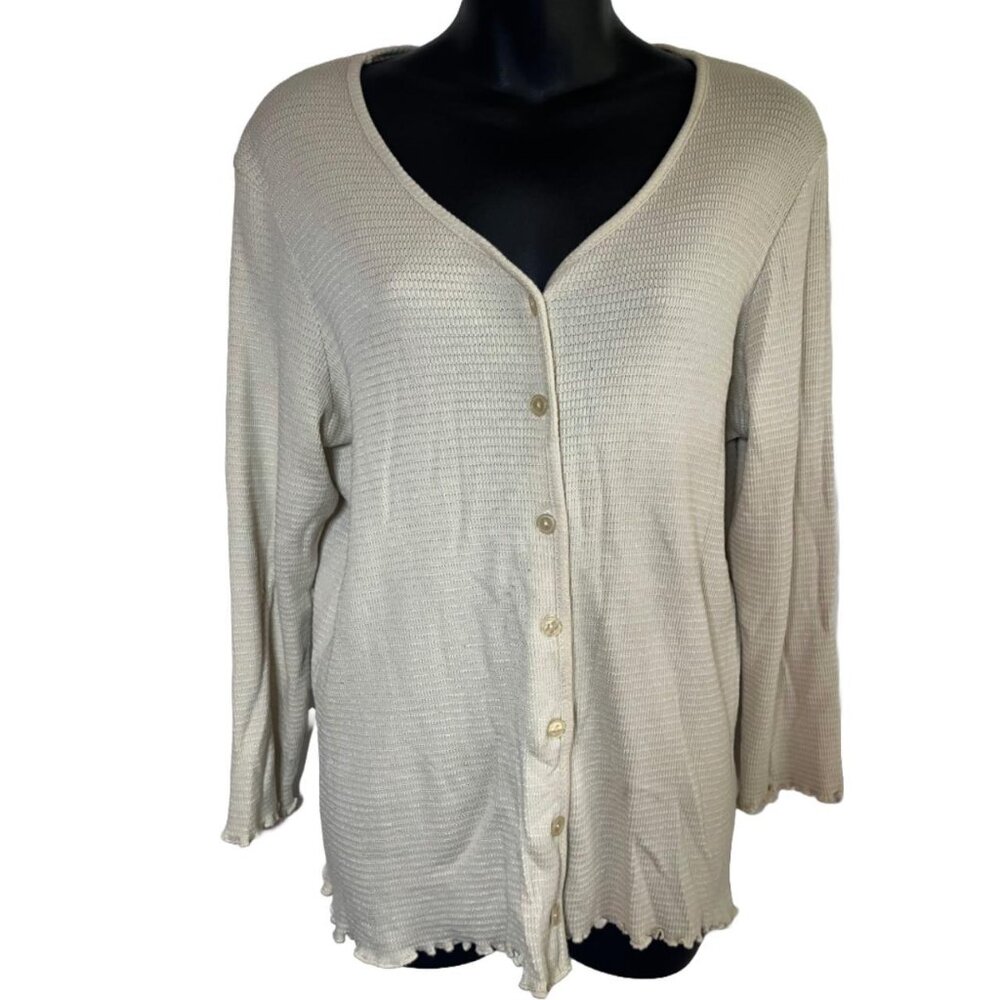 Denim & Co Long Sleeve in cream color